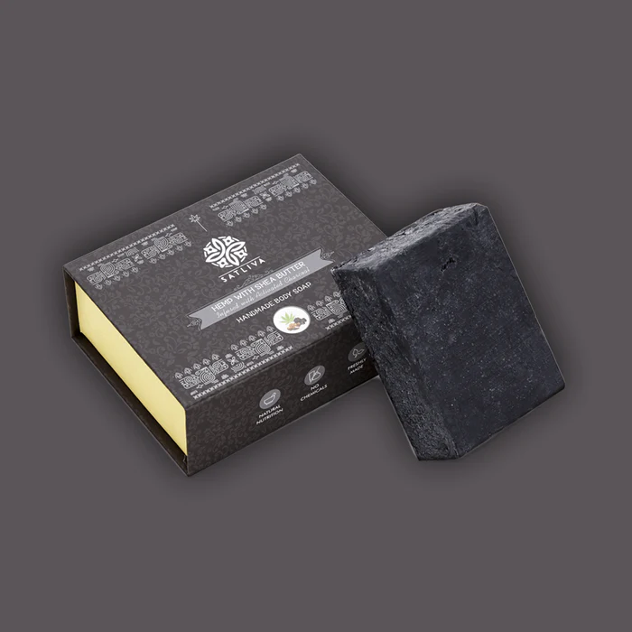 Satliva Shea Butter and Activated Charcoal with Hemp Body Soap Bar - Image 2